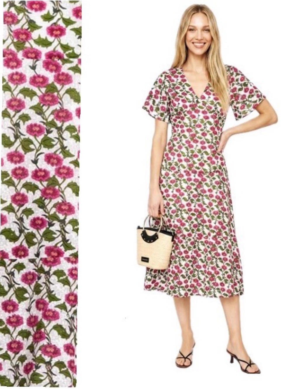 Roller Rabbit, Floral Issa Dress Light Weight Jacquard Floral, Size M